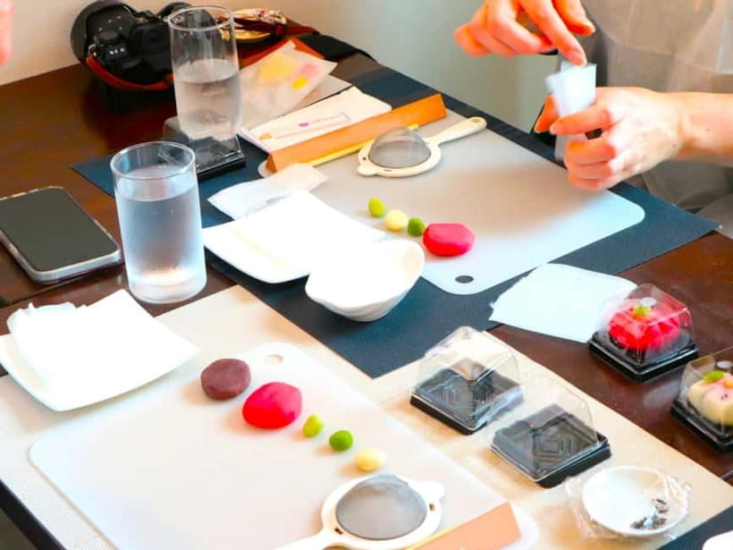 At an Antique Shop, Tea Ceremony and Japanese Sweets Forming - Nerikiri Wagashi: Shaping Seasonal Beauty Like Clay Work