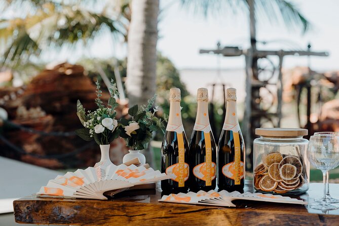 Boab and Myrtle Chandon High Tea in Broome - The big show: Grand Marnier flambéed camembert