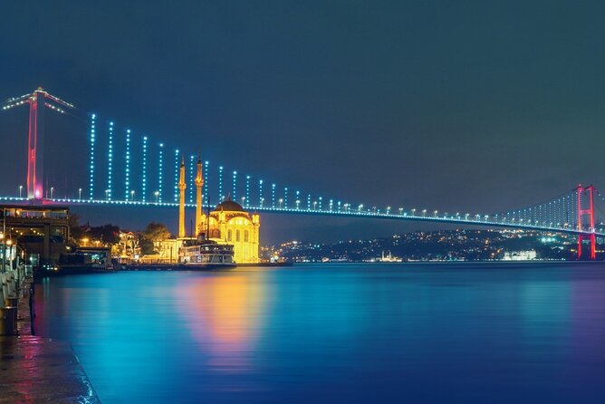 Bosphorus Night Lights: Guided Cruise With Tea and Cookies - From Galata Bridge to Dolmabahçe: the European shore’s big landmarks