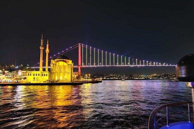 Bosphorus Night Lights: Guided Cruise With Tea and Cookies - Rumeli Fortress, Anadolu Fortress, and the illuminated bridge run