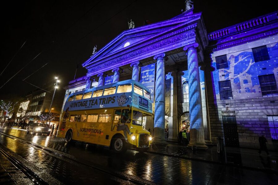 Dublin: Christmas Lights Festive Bus Tour with Afternoon Tea - What You Ride: The 1960s Double-Decker Views From Top or Bottom