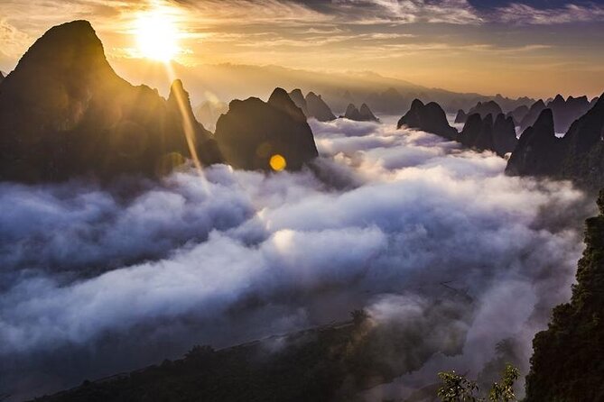 Full-day Tour: Spectacular Sunrise, Tea Plantation & Sunset - Mt. Putao Scenic Resort: the World Natural Heritage sunset viewpoint
