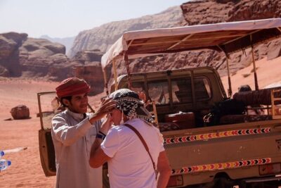 Half day Jeep Tour in Wadi Rum incl. water and Bedouin tea - Pickup at Wadi Rum village: the start that sets the tone