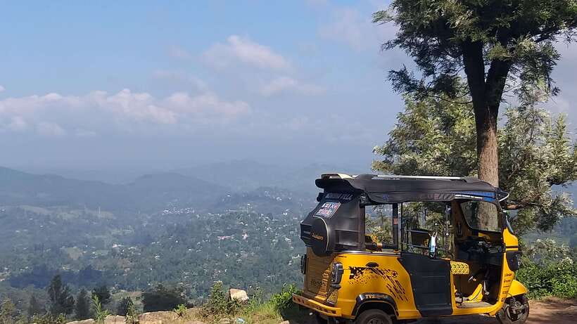 Haputale:Glorious Tuk Tuk Ride to Lipton'sSeat & Tea Factory - Meeting Tea Pluckers and Joining a Plantation Picnic