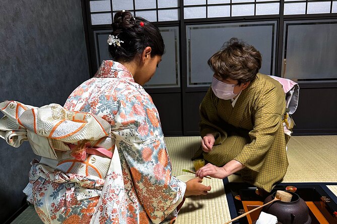 KYOTO Tea Ceremony with kimono near by Imamiya Jinjya Shrine - Sweets and a first sip: what seasonal tea time teaches