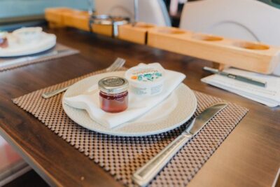 London: Afternoon Tea Bus with a Glass of Prosecco - What’s on your tray: sandwiches, scones, mini desserts, and cakes
