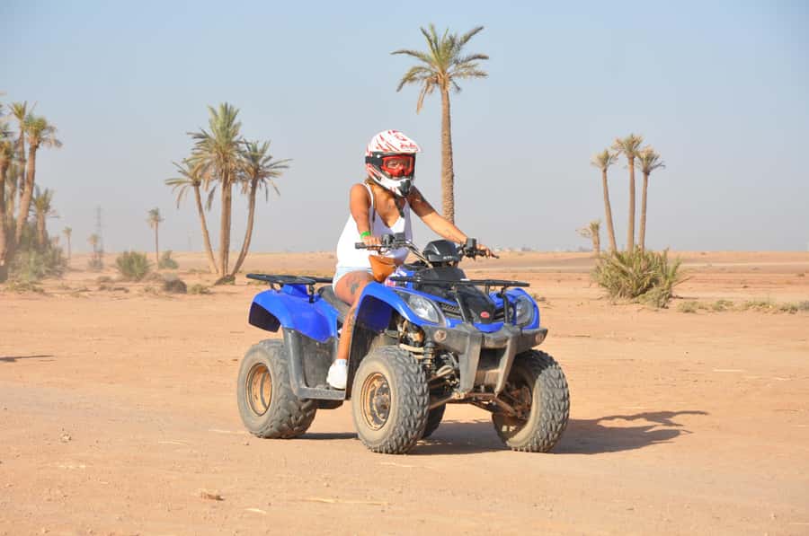 Marrakech: Desert and Palm Grove Quad Tour with Tea - Pickup, drive, and the Palmeraie starting stop