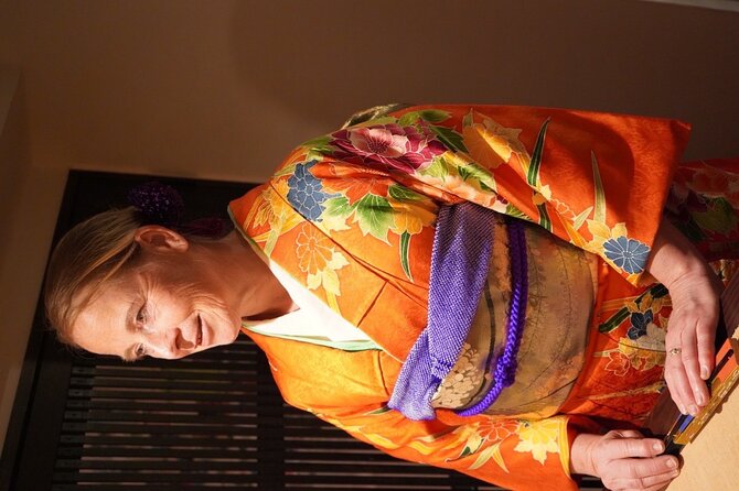Private Kimono and tea ceremony at local home near Tokyo Disney - Silk furisode, cotton kimono, and the details that make photos look expensive