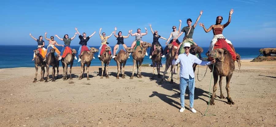 Tangier: sunset, tea, camel ride, Cape Spartel and caves. - Camel ride on Tangier Beach: the best part, if you time it right