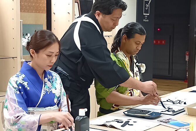 Tea and Calligraphy Session at a Table in Osaka - On-site extras you might notice: samurai options are separate