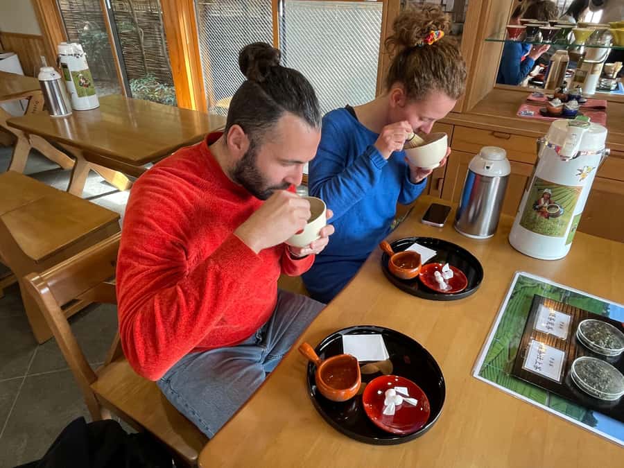 Uji: Green Tea Tour with Byodoin and Koshoji Temple Visits - The first tea-house stop: history you can smell and remember