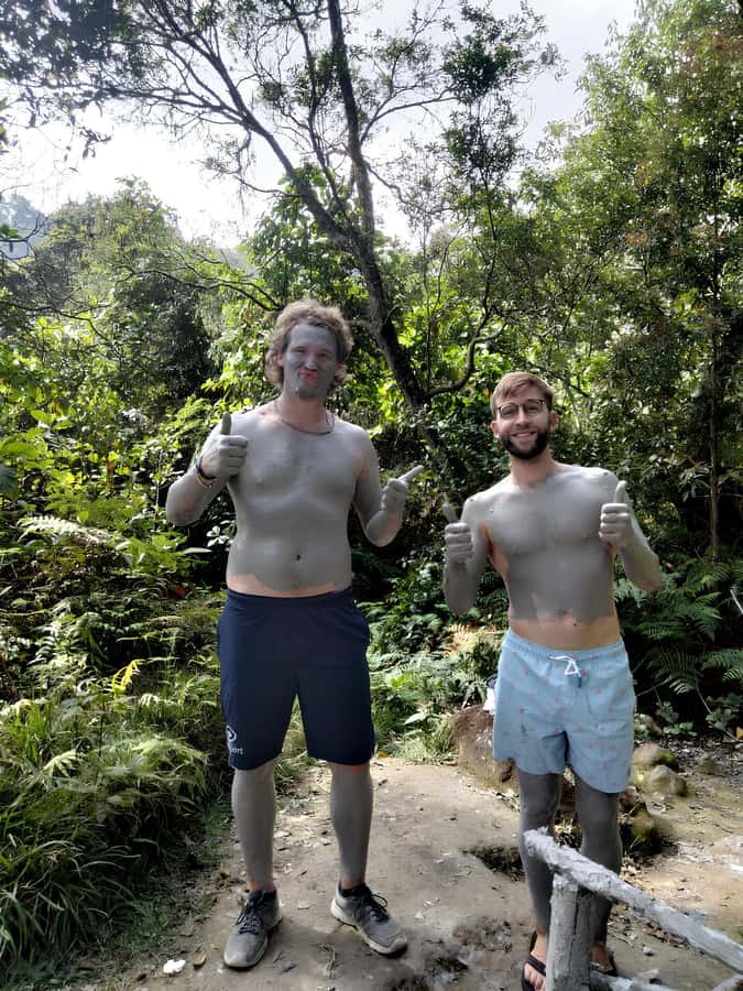 Volcano, Hot Spring, Mud Bath & Tea plantation all included - Walking to the White Crater View Point through tea country