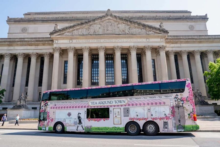 Washington, D.C.: Tea Around Town Bus Tour with Landmarks - A Pink Bus, Three Teas, and Landmark Views in 90 Minutes